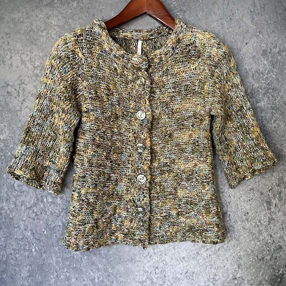 Leo & Nicole Wool-Mix Cardigan Sweater, Size L